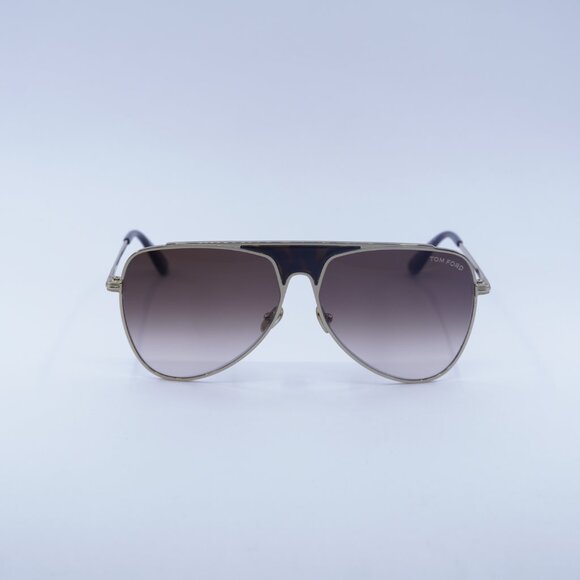 Tom Ford Ethan FT0935 28F Sunglasses Gold Aviator Frame, Brown Lenses - Picture 4 of 10